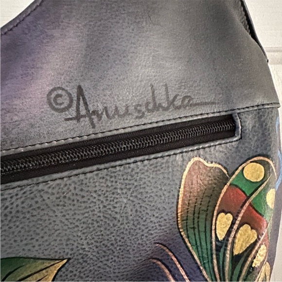 Anushka 'butterfly' handbag, large, 1 small attachment - hand painted leather - Picture 3 of 12